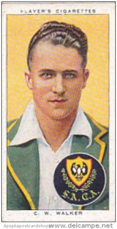 Player Cigarette Card Cricketers 1938 No 48 C W Walker South Australia