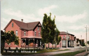 Bathurst NB St. George Street New Brunswick Unused Postcard G25