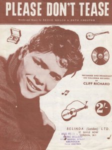 Please Dont Tease Cliff Richard 1960s Sheet Music