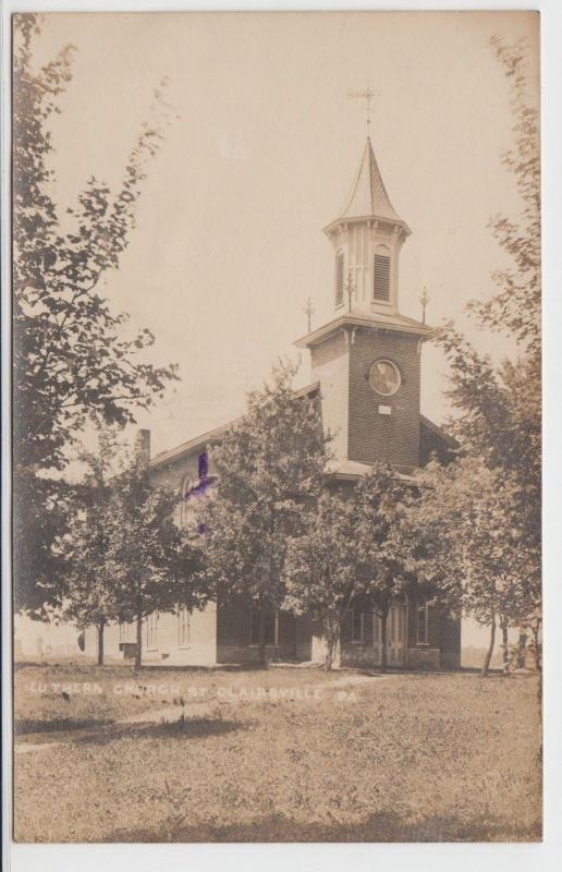 Pennsylvania Pa Postcard c1910 ST CLAIRSVILLE Real Photo RPPC Lutheran Church 