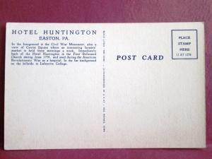 Old Postcard PA Easton  Hotel Huntington