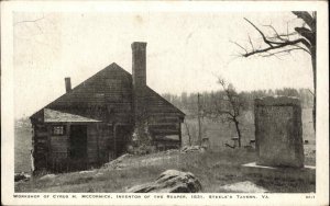 STEELE'S TAVERN VA McCormick Workshop REAPER FARM EQUIPMENT Postcard