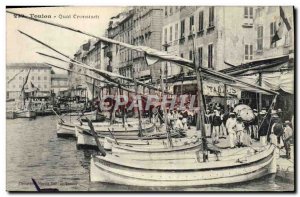 Postcard Old fishing boat Toulon Quai Kronstadt