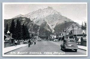 BANFF AVENUE ALBERTA CANADA VINTAGE REAL PHOTO POSTCARD RPPC