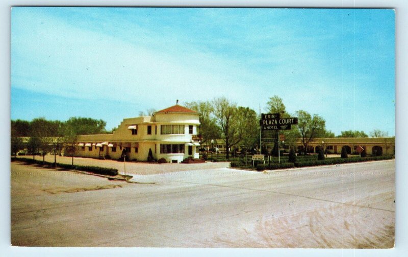 OGALLALA, NE ~ Roadside ERIN PLAZA COURT Motel  c1950s Lincoln Highway Postcard