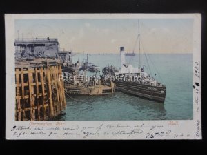 Yorkshire HULL CORPORATION PIER & Steam Ferry DONCASTER c1902 UB Postcard