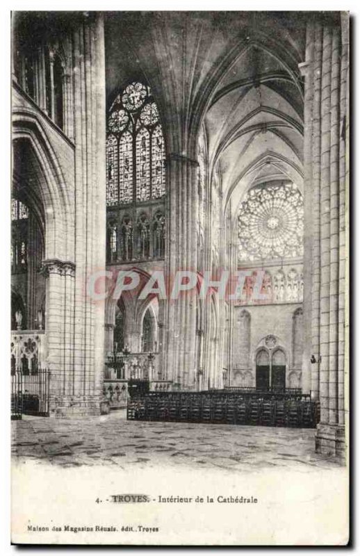 Postcard Old Troyes Inside the cathedral