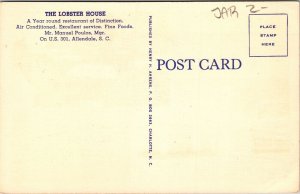 Lobster House Allendale South Carolina SC Dual View Linen Postcard VTG UNP 