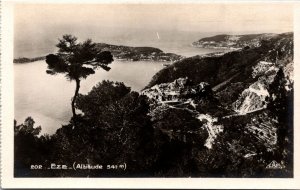 VINTAGE POSTCARD VIEW OF MOUNT EZE THE ALPS MARITIMES REGION FRANCE FROM RPPC