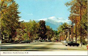 Vtg North Conway New Hampshire NH Main Street View Mt Washington 1980s Postcard