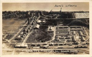 Fort Sheridan Illinois 1932 RPPC Real Photo Postcard Aerial View 