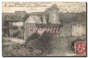 Postcard Ancient Britain Ruins of Chateau de Tonquedec (Surroundings Lannion)