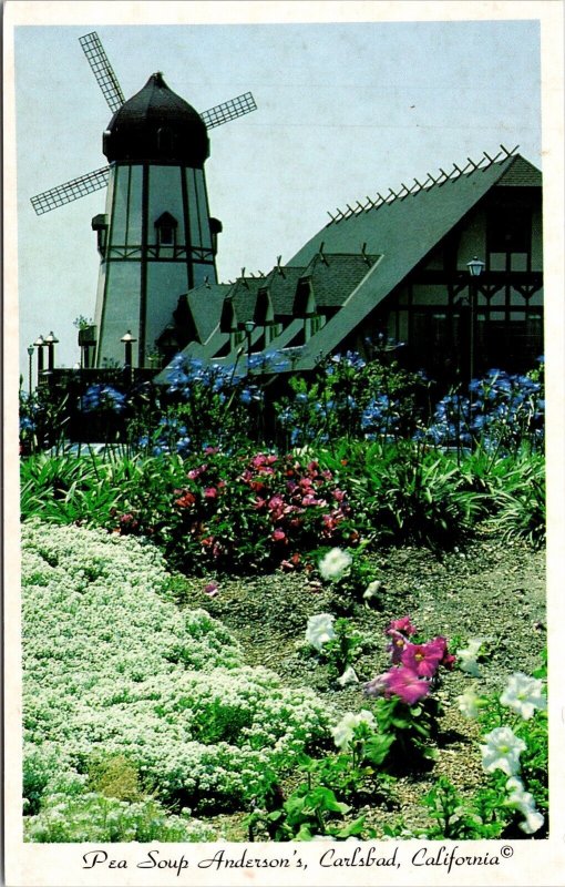 Pea Soup Andersons Carlsbad California CA Windmill WB Postcard VTG UNP Vintage 