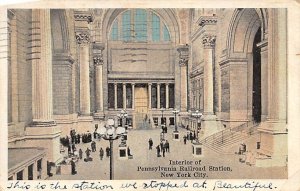 Interior of Pennsylvania Railroad station New York City, NY USA Railroad, Mis...