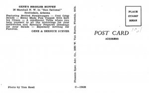 Scottsdale, AZ Arizona  GENE'S BROILER BUFFET~Bernice Stever  ROADSIDE Postcard
