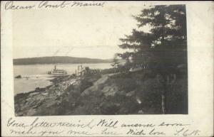 Ocean Point ME Dock & Steamer c1910 Real Photo Postcard 