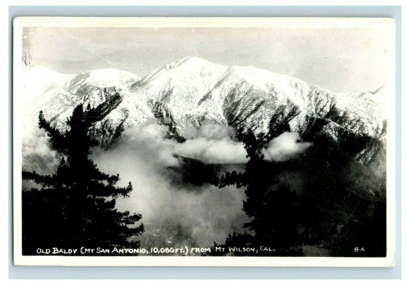 Vintage RPPC Old Baldy Mt San Antonio From Mt Wilson, CA Real Photo Postcard P13 