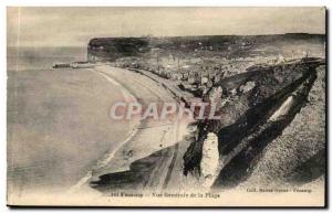 Fecamp Old Postcard General View of the beach