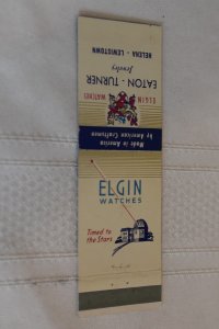 Elgin Watches Eaton-Turner Jewelry Helena Lewiston 20 Strike Matchbook Cover