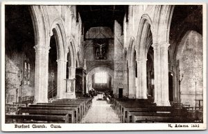 Burford England Anglican Church Oxon Historical Structure Antique Postcard