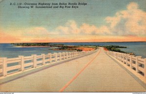 Florida Keys Overseas Highway From Bahia Honda Bridge 1959 Curteich