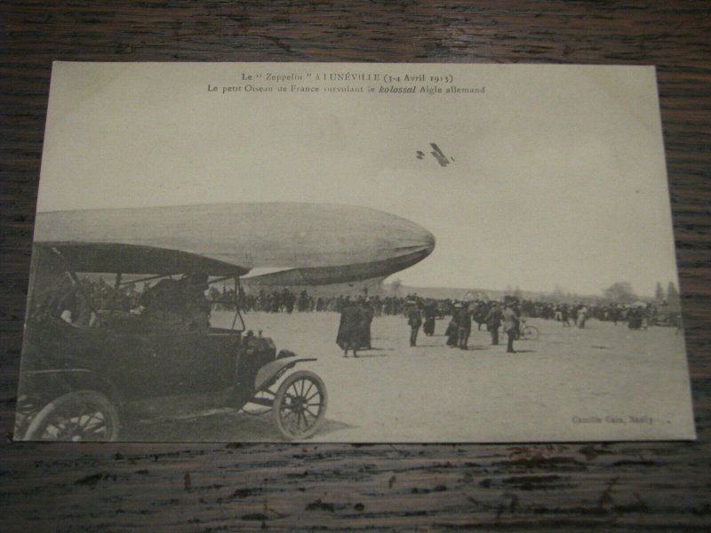 Aviation Postcard Used French Germany Zeppelin April 3-4 1913 Camille Cain Nancy