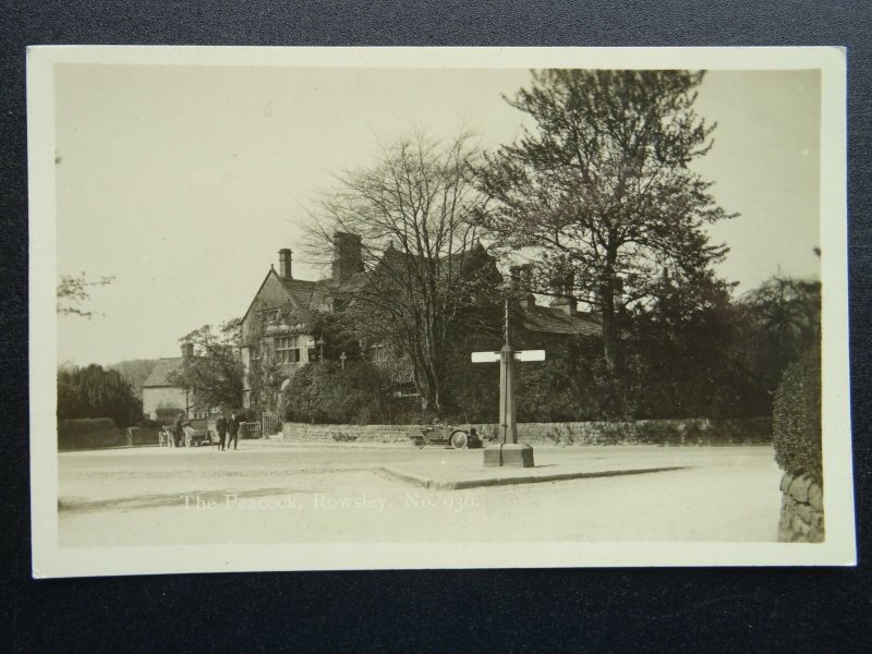 ROWSLEY Peacock Hotel showing MORGAN THREE WHEELER DELUX MODEL c1912 RP Postcard