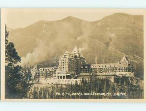 Circa 1910 rppc SULPHUR MOUNTAIN & CPR HOTEL IN BANFF Alberta AB CANADA t3133