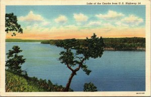 Lake Ozarks US Hight 54 Linen Postcard VTG PM Kaiser MO Cancel WOB Note 