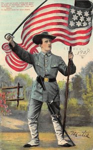 Painting of A Man Liftup The Flag PU Unknown 