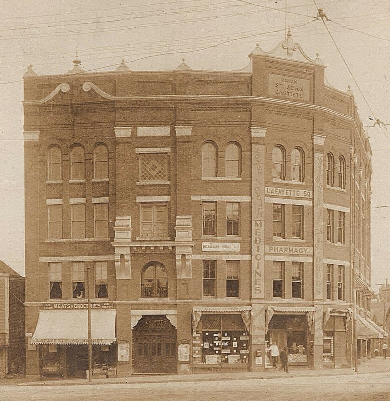 1906-15 RPPC Haverhill MA Lafayette Square Market/Pharmacy Real Photo Postcard