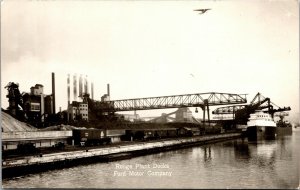 Real Photo Postcard Docks at Rouge Plant at Ford Motor Company~132524