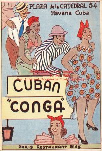 Advertising Postcard, Prof Williams Dance Studio, Conga Dancing