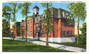 Vintage Postcard 1930s Lady Beaverbrook Memorial Fredericton N.B. Canada CAN