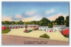 c1940 US Highway Within City Exterior View Building Tupelo Mississippi Postcard