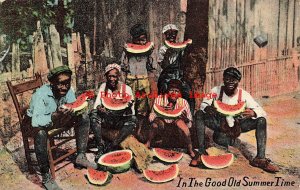 327571-Black Americana, SH Kress, In the Good Old Summer Time, Eating Watermelon