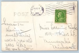 1936 Rodeo Horseback Lindstrom Minnesota MN RPPC Photo Posted Vintage Postcard