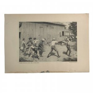 circa 1907 Boys Playing Barnyard Baseball Outing Magazine Book Print 2v1-104