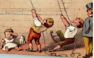  Trade Victorian Card J. H. Bell & Bro Furniture Little Boys Rope Climbing Wall