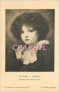 Old Postcard Musee Cognacq Jay Paris City Greuze Portrait of a Young Boy