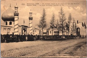 Belgium Antwerp Anvers Aankomst Van De Koning Vintage Postcard 03.20