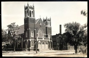 Vintage Postcard 1930's St. Cecilia's Catholic Church, Hastings, Nebraska (RPPC)