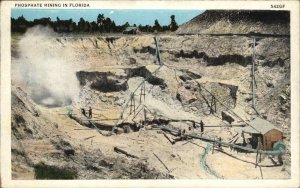 Florida FL Phosphate Mining 1910s-30s Postcard