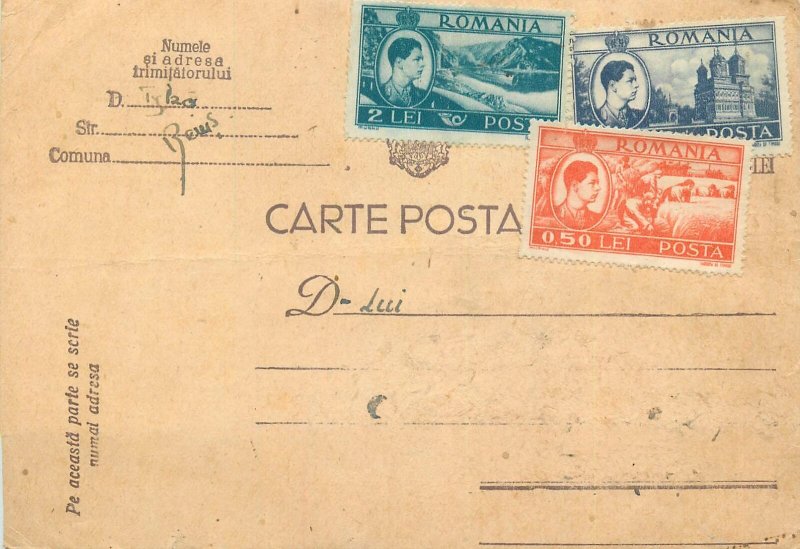 Correspondence Romania postal stationery postcard