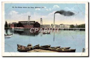 Old Postcard St. Joe River Above The Dam Elkhart Ind