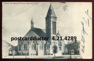 h517 - PLAINFIELD NJ Postcard 1910 Seven Day Baptist Church