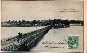 Postcard New Brunswick Buggy on Bridge to Bathurst Village Church 1905 K28