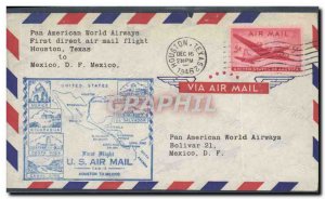United States Letter 1st Flight Houston to Mexico December 16, 1946