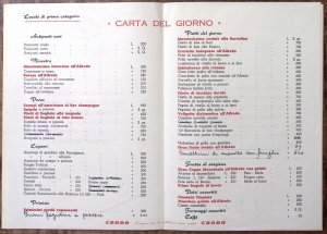 1950s RISTORANTE ALFREDO MENU ROME HOME OF FETTUCINE ALFREDO ITALY Z5641