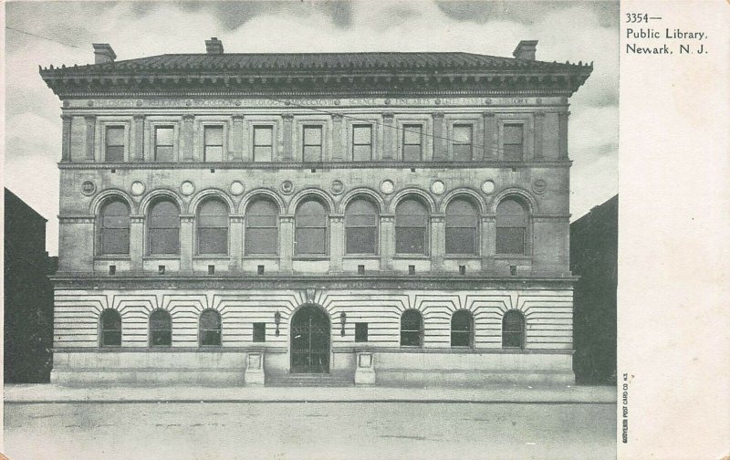 Public Library, Newark, N.J., Very Early Postcard, Unused 